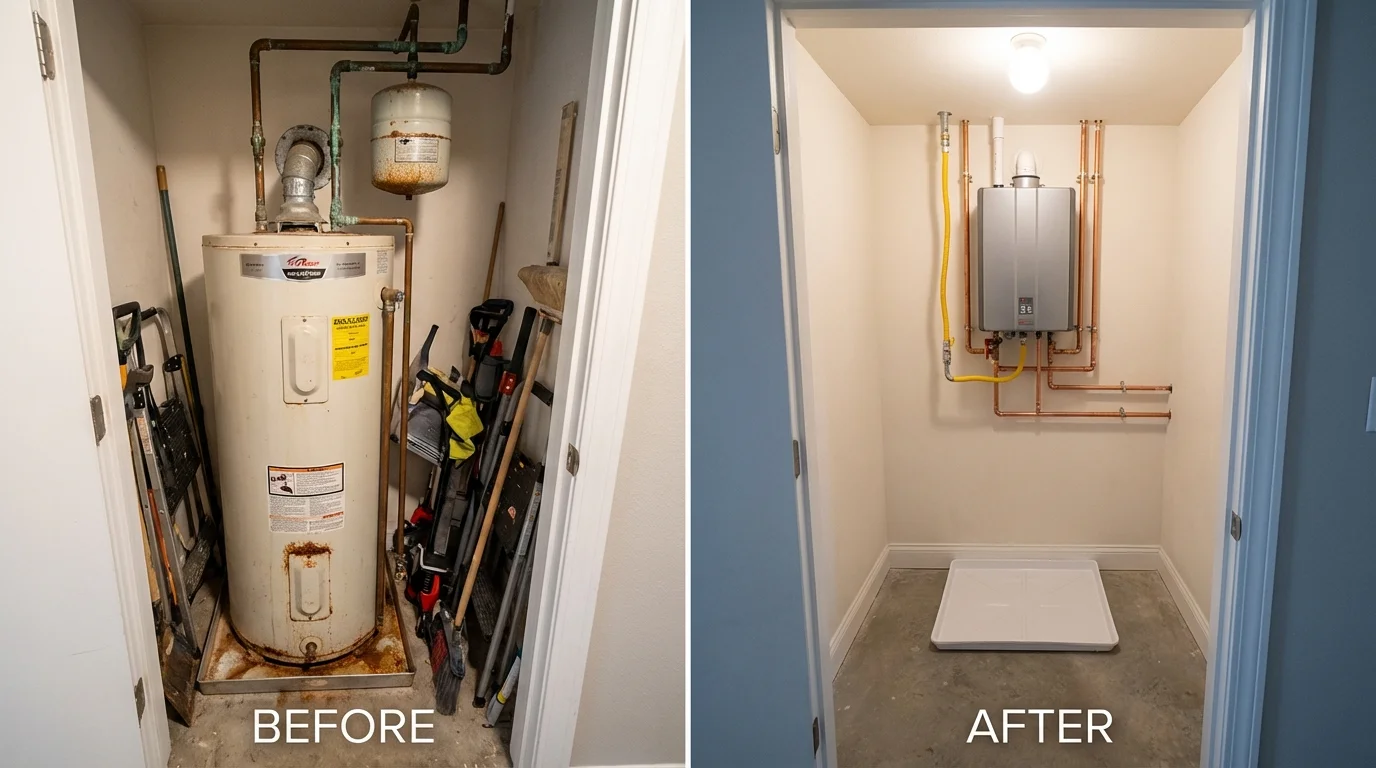 Tank water heater versus wall-mounted tankless unit comparison for Holland, NY homeowners